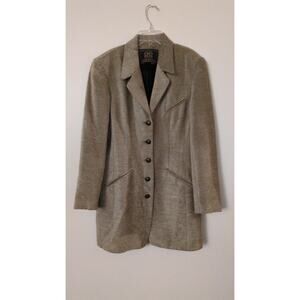 Vinyage Express Campaigne International Womens Beige Chennel Button Down Coat